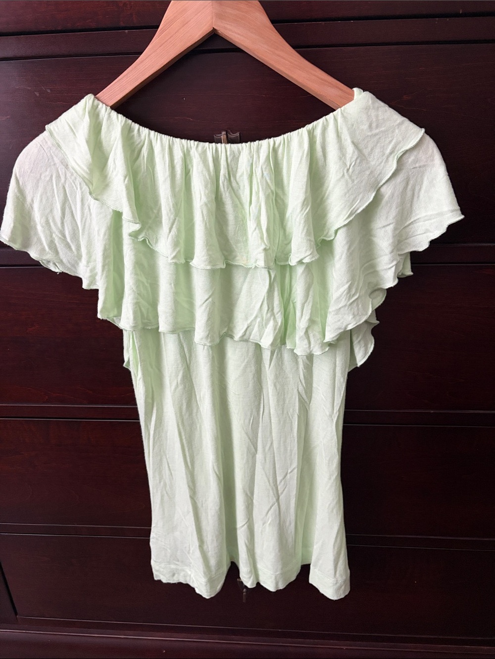 Language Light Mint Ruffle Front Tunic - Picture 5 of 5